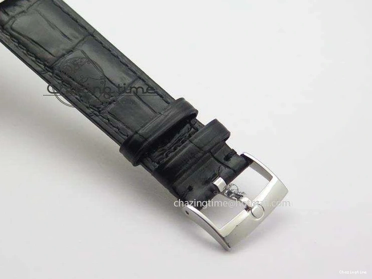 0311 De Ville MK 1:1 Best Edition SS Blue Dial On Black Leather Asian Seagull T1701 (Sec@6) Casual 8242